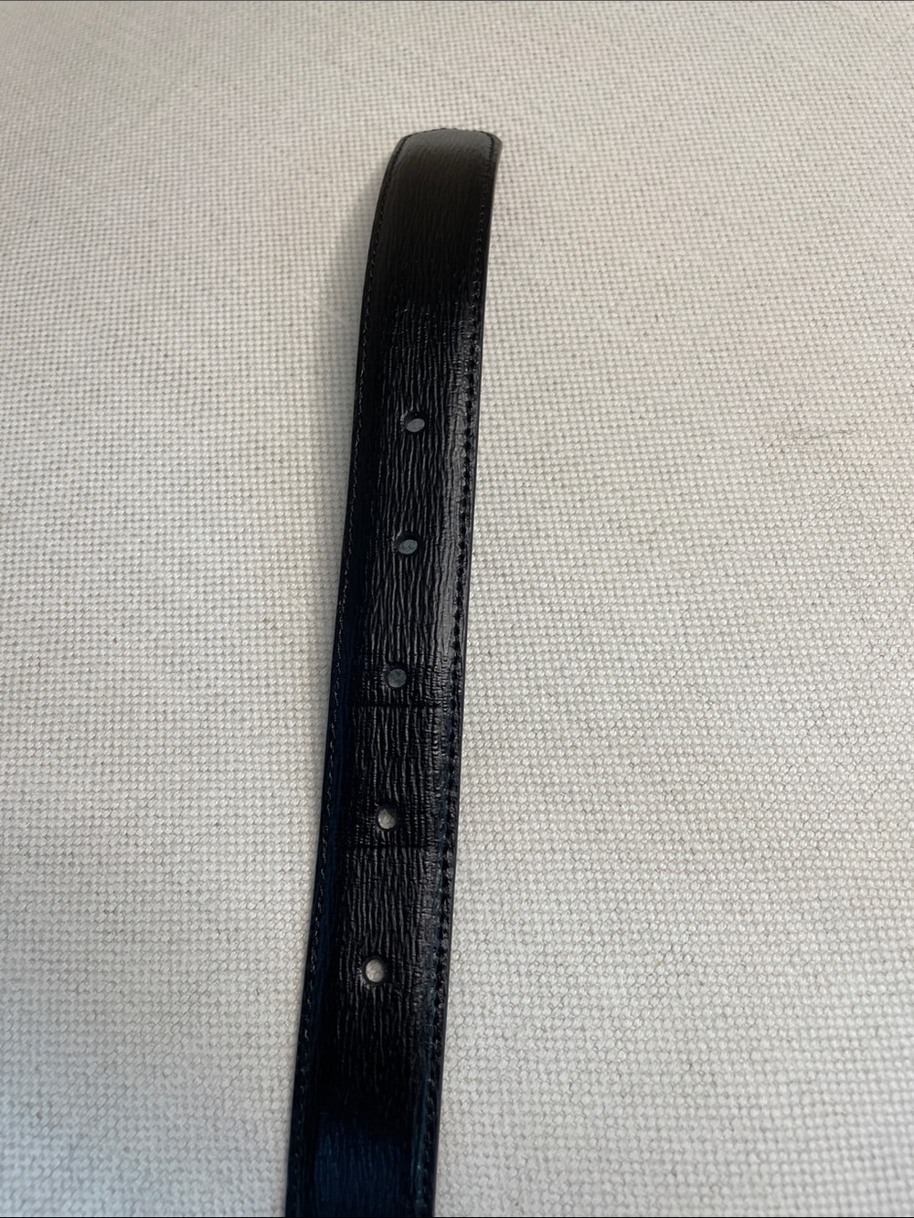 Lauren Ralph Lauren Black Leather Belt with Gold Buckle - Picture 4 of 4